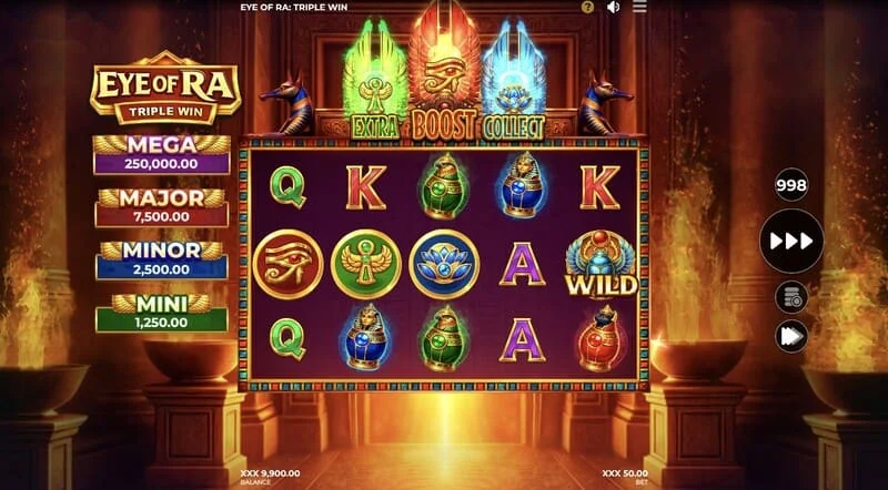 Eye of Ra Triple Win - Wild ag titim ar na ríleanna